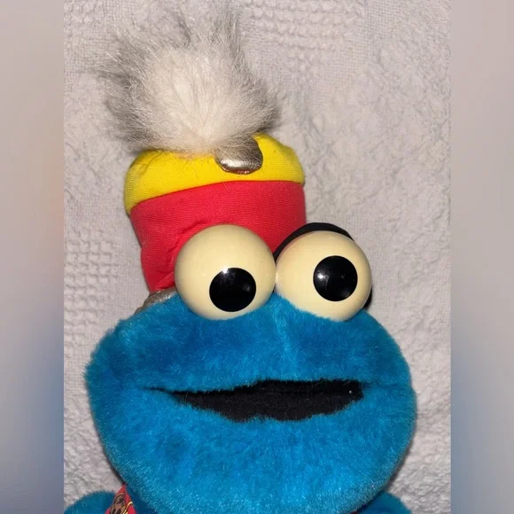 Vintage 90s Sesame Street Trumpet Playing Cookie Monster Plush Collectible Toy - Picture 4 of 6